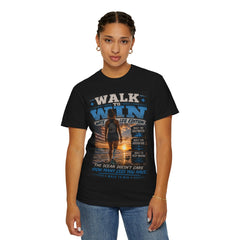 Women's Leg Amputee Walk to Win Water Leg Beach T-Shirt — Motivational Ocean Sunset Graphic Tee