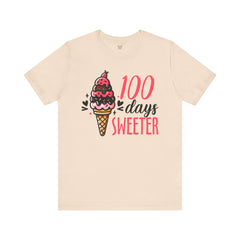 100 Days of School Unisex Tee | Elementary School, Ice Cream, Teacher Apparel