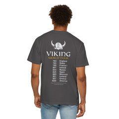 Viking World Tour T-Shirt, Garment-Dyed Apparel, Unisex Graphic Tee, Norse Mythology Gift, Festival Attire, Casual Wear