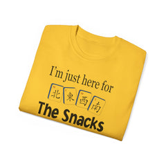 I'm Just Here For the Snacks Mahjong Tiles Unisex Ultra Cotton Tee / See our matching Coffee Mugs