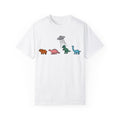 Dinosaur UFO Retro Unisex Garment-Dyed T-shirt