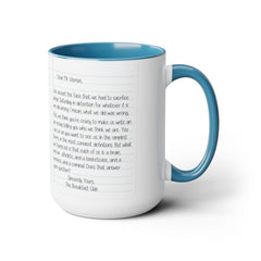 Rebel Nerd Jock Princess Basketcase Don't You Forget About Me & The Letter - Two-Tone Mugs, 15oz / The Breakfast Club / 80s Movies /