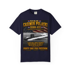 USS Casimir Pulaski SSBN-633 Submarine T-Shirt – "Forty One for Freedom" Navy Tribute