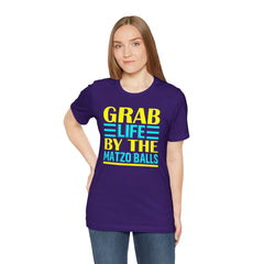 Funny Passover Grab Life By The Matzo Balls Quote T Shirt