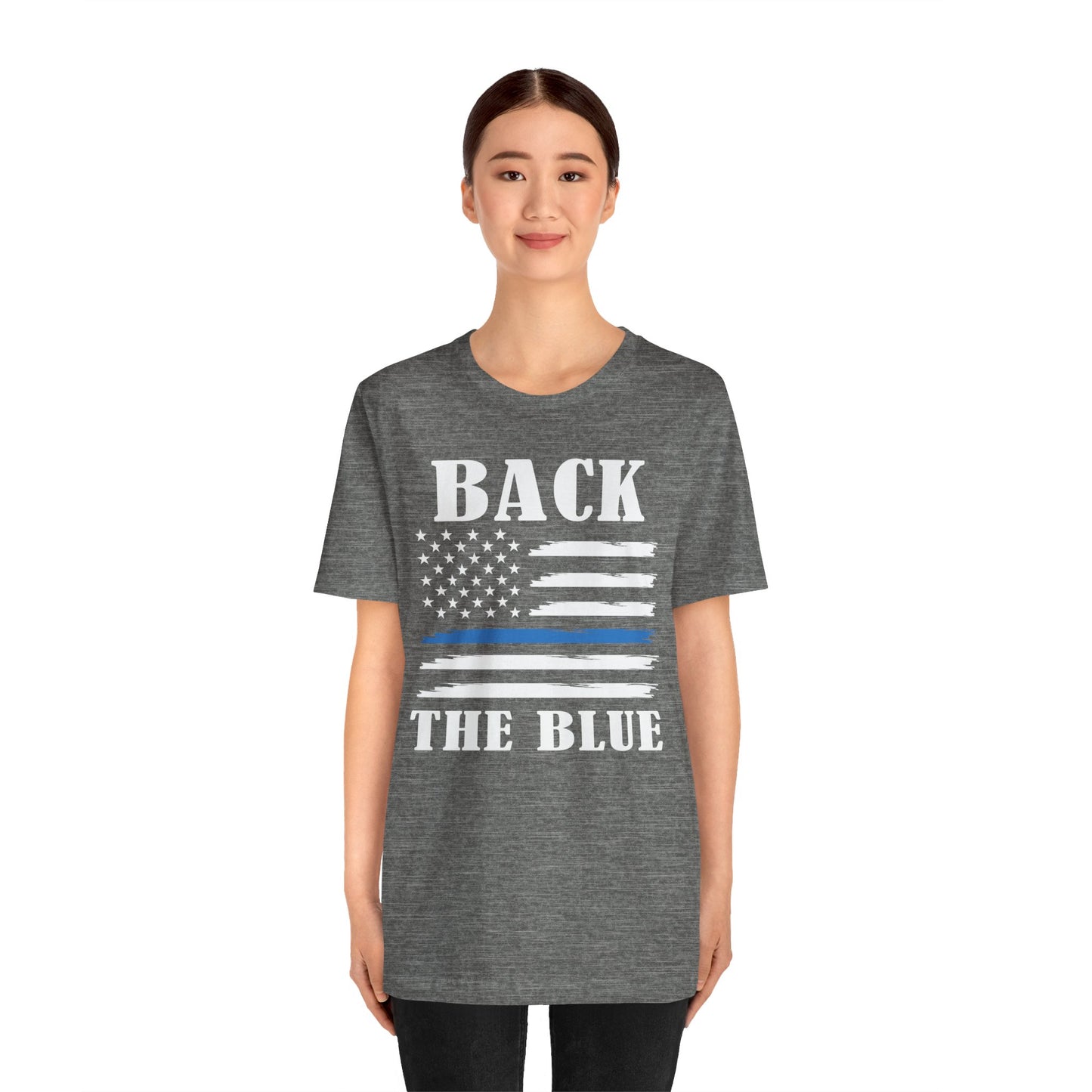 BACK THE BLUE Flag, Graphic Unisex Short Sleeve Tee