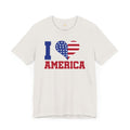 I Love America Heart Graphic, Unisex Jersey Short Sleeve Tee