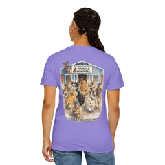 Elizabeth Gill Front Logo Back Graphic Baldwin Harbor Animal Hospital "Who Let the Cats Out?" T Shirt