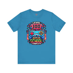 100 Days of School Complete - Unisex Short Sleeve Tee | Elementary School Holiday, Teacher Apparel, Kids Motivation, Days Checked Off