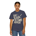 Eat Sleep Fix Cars Repeat, Comfort Colors Unisex Relaxed Fit T Shirt