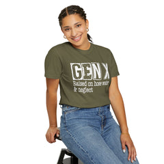 GEN X FUNNY graphic, Raised on Hose Water and Neglect, Retro Comfort Colors 1717, unisex garment-dyed t-shirt, gift for him, gift for her, Birthday gift tee, Vintage Style graphic tee, Fathers Day Shirt