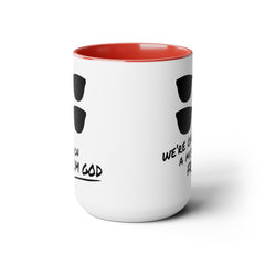 Funny Movie Quote Mug, We're On A Mission From God, Blues Brothers Movie, Cheap Sunglasses, Novelty Gift, 80s Movie Mug, Two Tone Mug 15 oz.