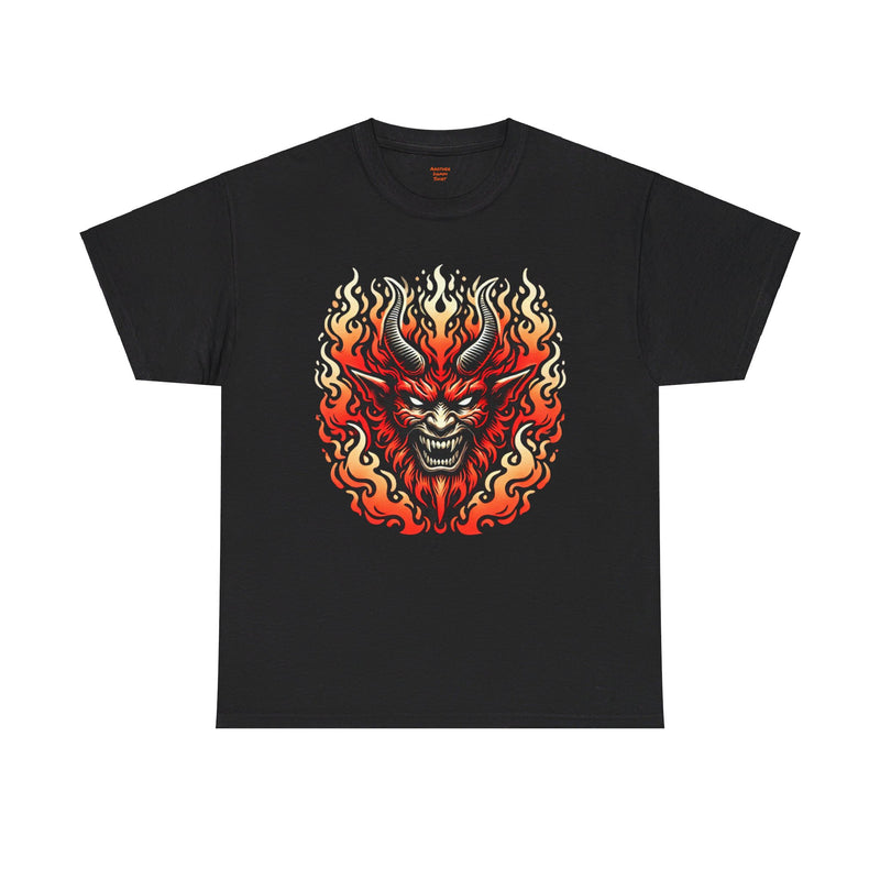 Fiery Fire Demon - Graphic Unisex Heavy Cotton Tee