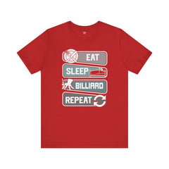 Eat Sleep Billard Repeat - Graphic Unisex Jersey Short Sleeve Tee