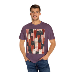 Cute Cat Print Unisex Garment-Dyed T-Shirt - Comfort Colors Soft Perfect for Animal Lovers and Casual Days