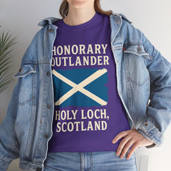 Honorary Outlander Heavy Cotton Tee, Holy Loch Scotland Shirt, Outlander Fan Gift, Casual Tee, Travel Souvenir, Unisex T-Shirt