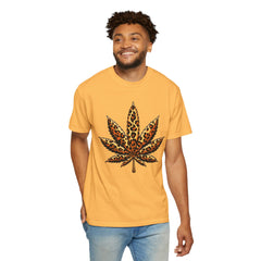 Vintage Leopard Cannabis Leaf T-shirt — Weed Lover Stoner Gift