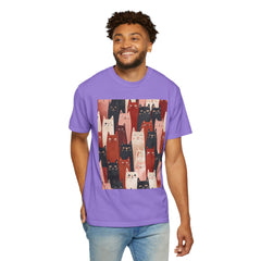 Cute Cat Print Unisex Garment-Dyed T-Shirt - Comfort Colors Soft Perfect for Animal Lovers and Casual Days