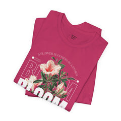 Bloom Stronger Unisex Jersey Tee - Positive Vibes Floral Design