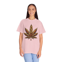 Vintage Leopard Cannabis Leaf T-shirt — Weed Lover Stoner Gift