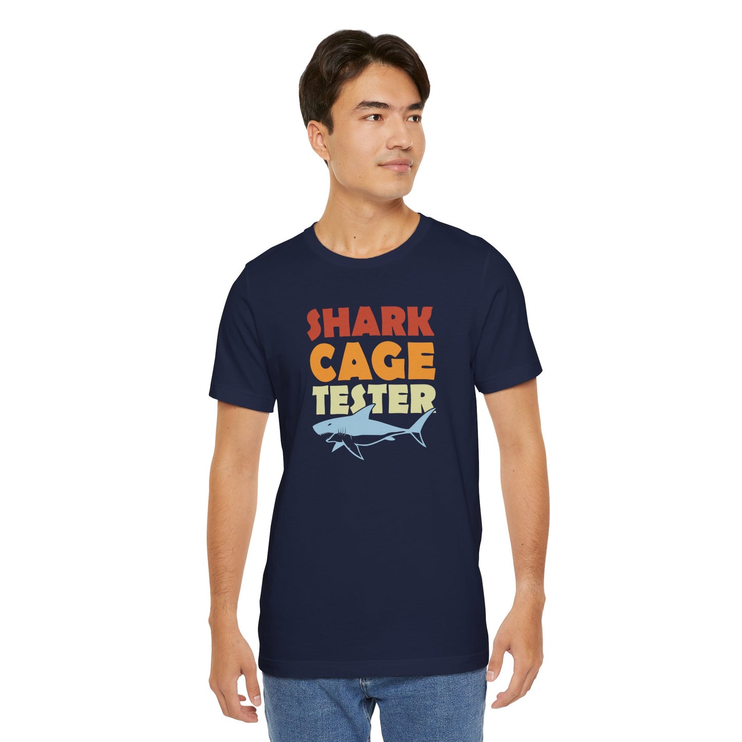 SHARK CAGE TESTER - Graphic Unisex Short Sleeve Tee