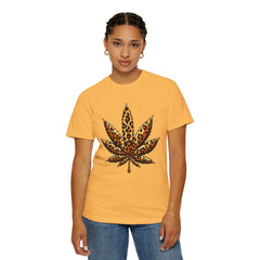 Vintage Leopard Cannabis Leaf T-shirt — Weed Lover Stoner Gift
