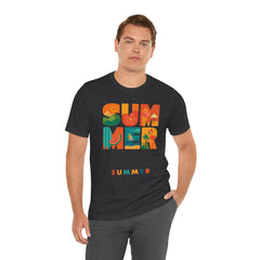 Summer Graphic Tee — Colorful Tropical "SUMMER" Typography T-Shirt