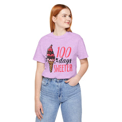 100 Days of School Unisex Tee | Elementary School, Ice Cream, Teacher Apparel