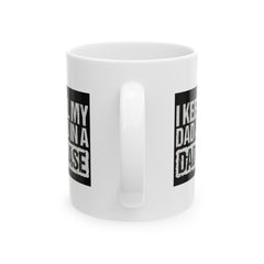 DAD A BASE, Funny Graphic Ceramic Mug, (11oz, 15oz)