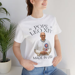 Pope Leo XIV Chicago Cubs Fan Short Sleeve Tee - Made in USA