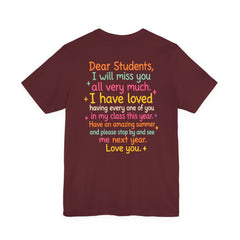 Teacher Appreciation T-Shirt — “Class Dismissed Miss ___” End-of-Year Goodbye Tee