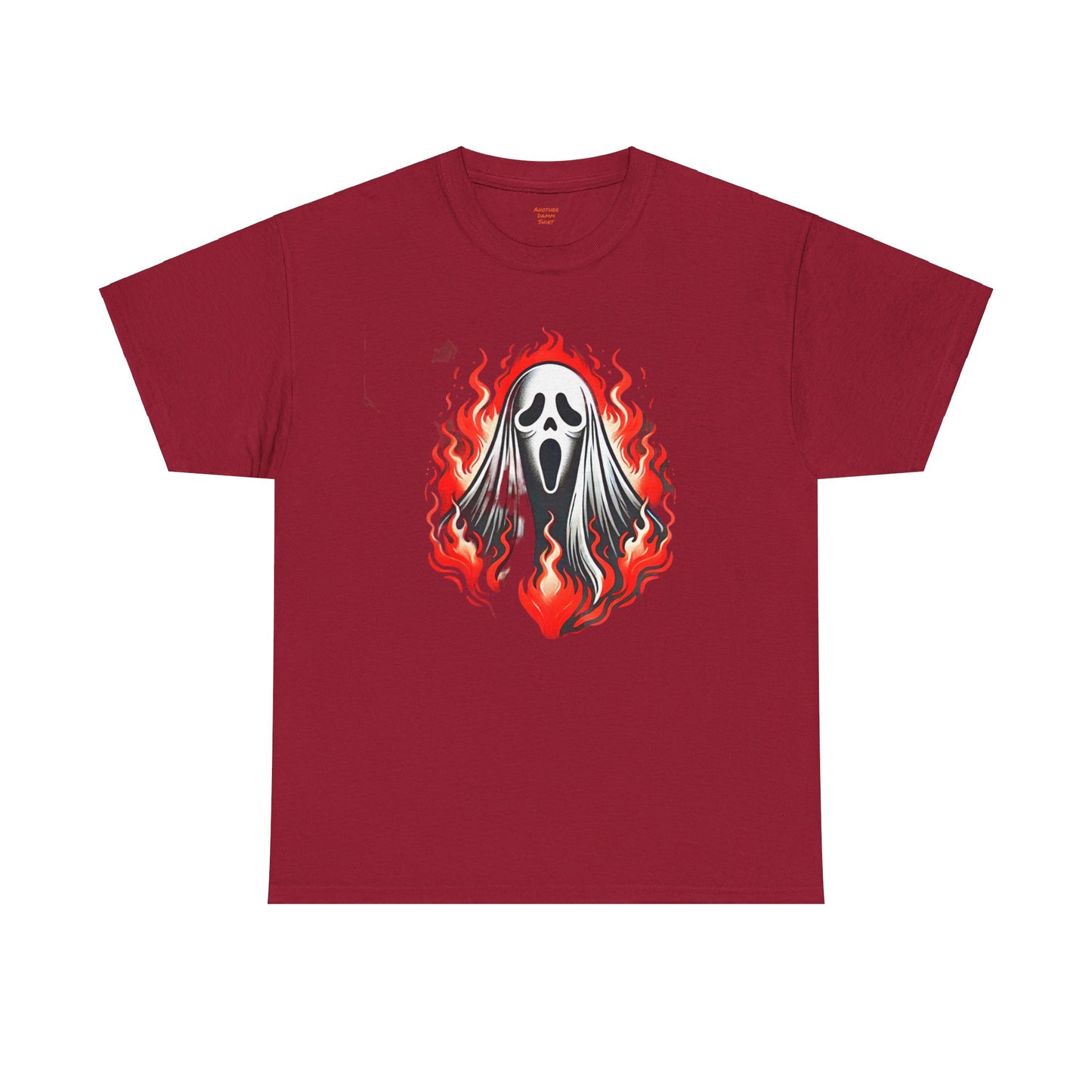 Fiery Fire Ghost - Graphic Unisex Heavy Cotton Tee