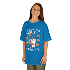 Kids Heavy Cotton™ Tee - "If You Give a Mouse a Cookie" - Fun Cartoon Shirt for Young Readers