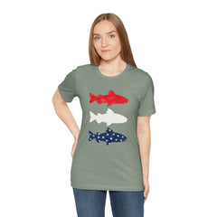 Patriotic Trout T-Shirt — Red White & Blue Fish Tee