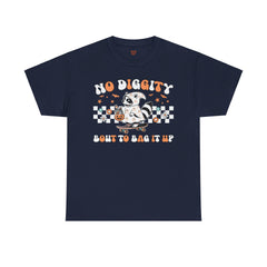 No Diggity Halloween Raccoon! Graphic Unisex Heavy Cotton Tee