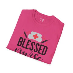 Blessed Nurse - Unisex Softstyle T-Shirt | Nurse Awareness, Medical Apparel, Gift For Her, Scrub Tee, Hospital Staff Gift, Registered Nurse