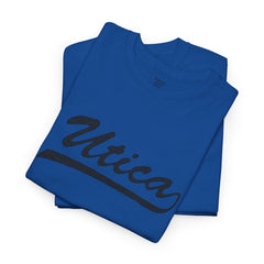 Utica Unisex Heavy Cotton Tee - Retro Dunder Mifflin Design for Nostalgic Fans