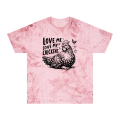 Love Me Love My Chickens Graphic Unisex Color Blast T-Shirt