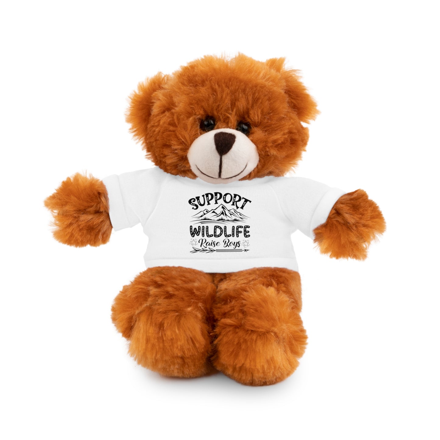 Stuffed Animals with T Shirt,Funny Quote,Support Wildlife Raise Boys,gift for him,gift for her,Birthday Gift,Everyday gift,animal lover gift