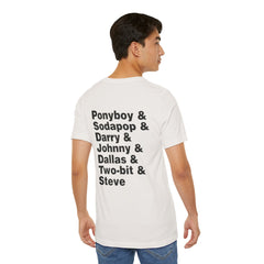 The Outsiders Shirt, Front and Back Images, Greasers Characters Shirt, Unisex Jersey Short Sleeve Tee