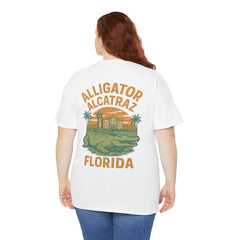 Alligator Alcatraz Unisex Heavy Cotton Tee, Florida Souvenir Shirt, Travel Gift, Vintage Style Tee, Nature Lover Apparel