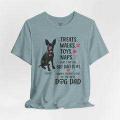 Personalized Dog Dad T‑Shirt — "Treats. Walks. Toys. Naps." Father's Day Gift