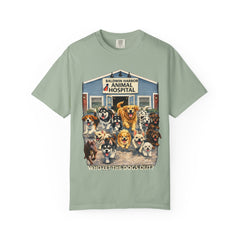 Pitbull Added "Who Let the Dogs Out?" Baldwin Harbor Animal Hospital Cute Vet Clinic T Shirt