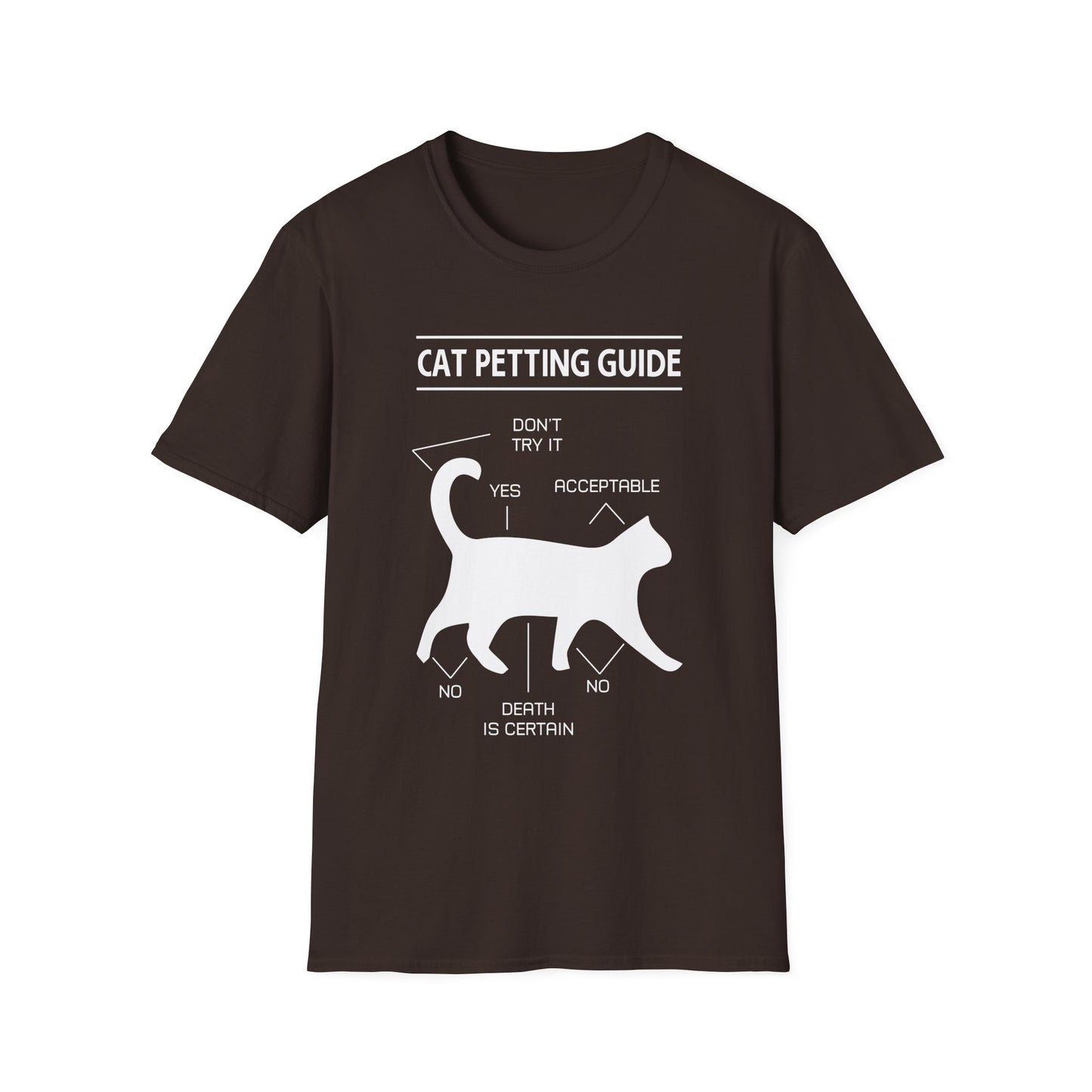 Cat Petting Guide Quote, Unisex Softstyle Graphic T-Shirt