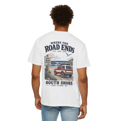 Where the Road Ends Long Island Unisex Garment-Dyed T-shirt