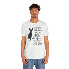 Personalized Dog Dad T‑Shirt — "Treats. Walks. Toys. Naps." Father's Day Gift