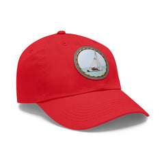 Hempstead Bay Sailing Club Leather Patch Dad Hat — Flying Scot Embroidered Round Patch