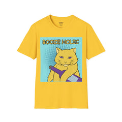 Booze Holic Cat with Bottle Unisex Softstyle T-Shirt  Pop Art Feline