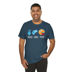 PEACE LOVE play BILLARD - Graphic Unisex Jersey Short Sleeve Tee