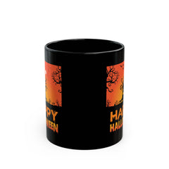 Happy Halloween Tree Monster - Graphic Black Mug (11oz, 15oz)