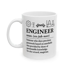 Engineer Definition Ceramic Mug — Funny STEM Gifts for Engineers (11oz, 15oz)